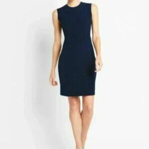 Of Mercer Navy Bedford Sleeveless Stretch Sheath Dress - Picture 1 of 8